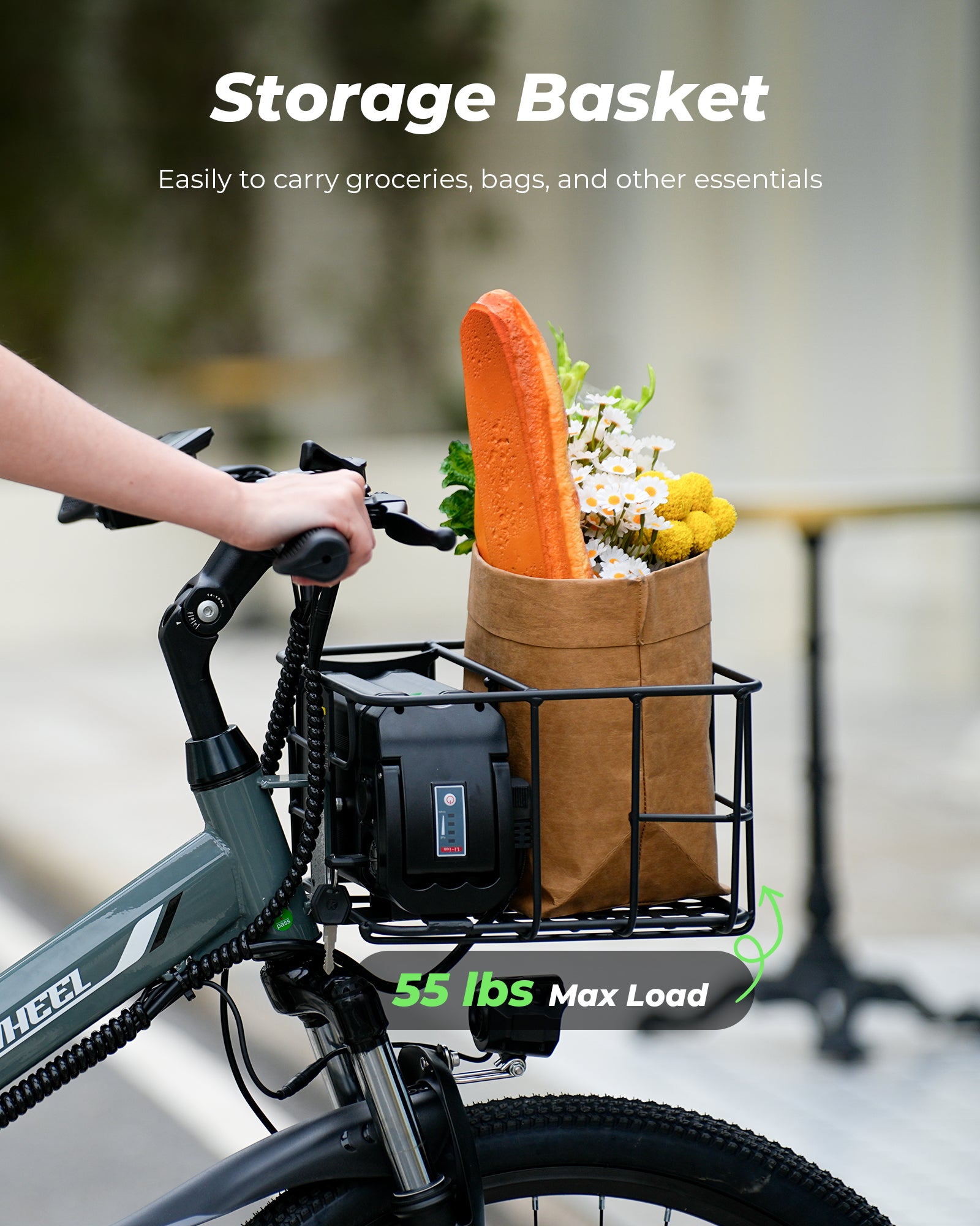 isinwheel M40 500W Folding Electric Bike with Basket