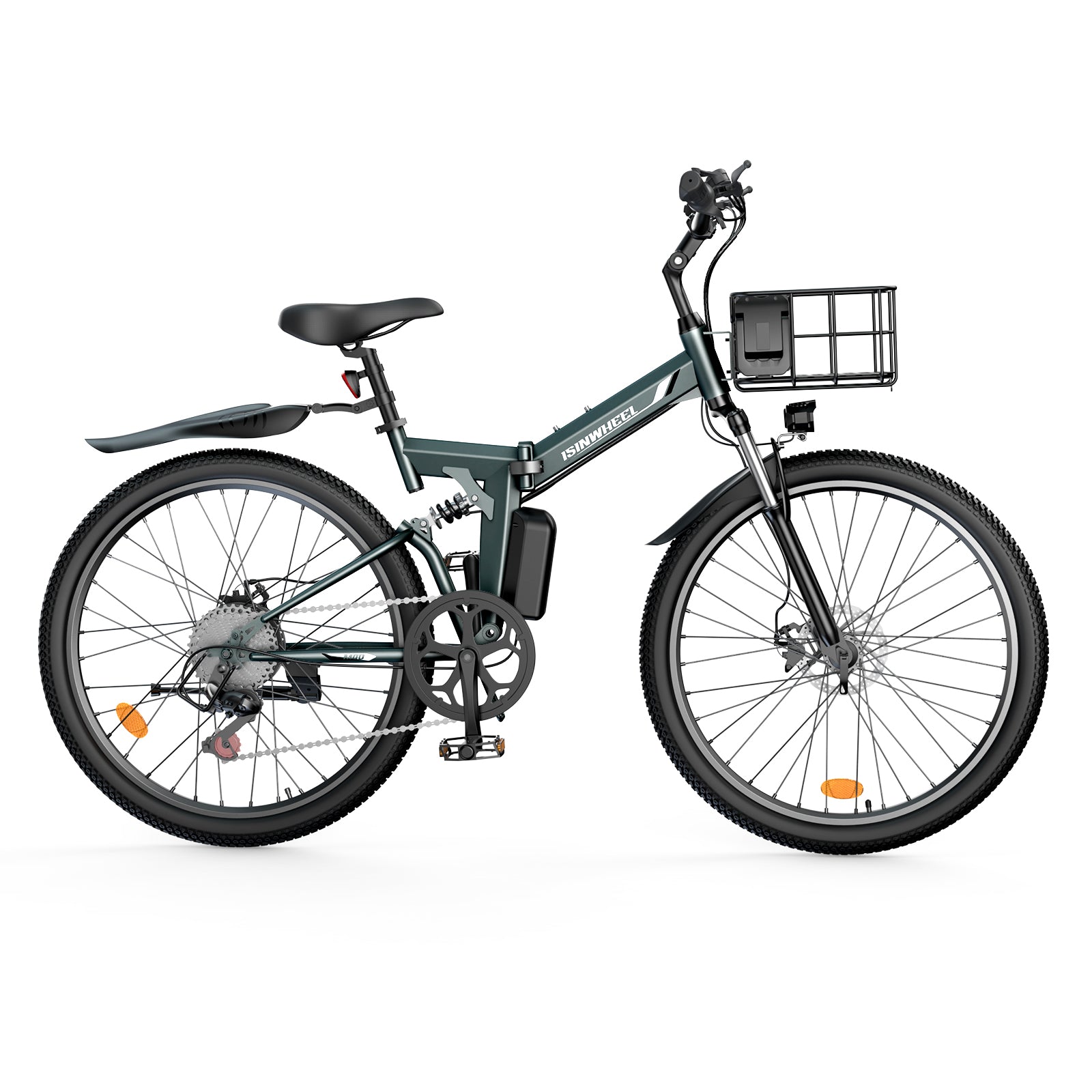 isinwheel M40 500W Folding Electric Bike with Basket