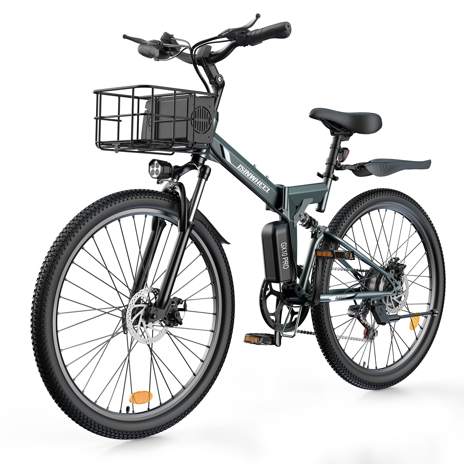 isinwheel M40 500W Folding Electric Bike with Basket