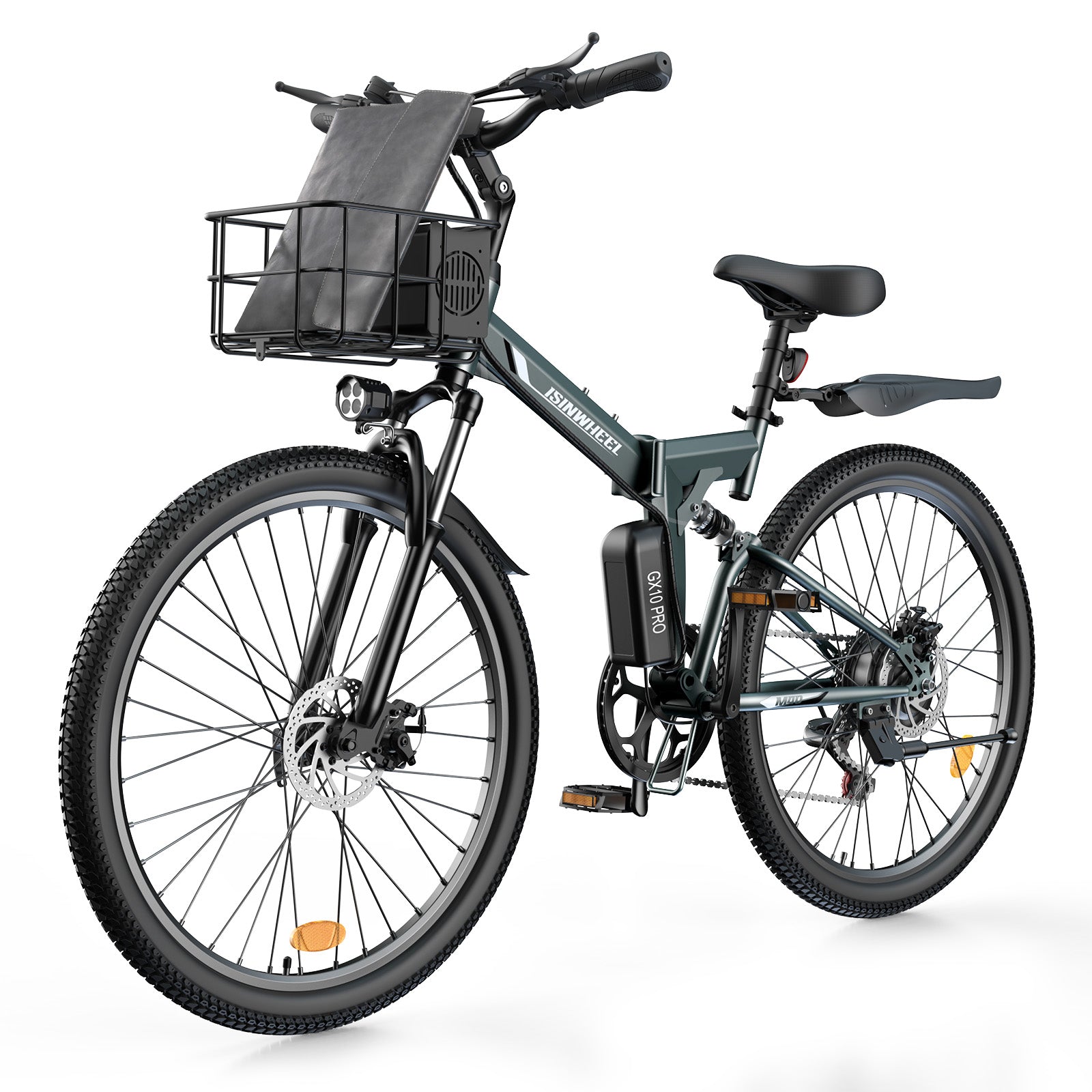 isinwheel M40 Folding Electric Bike with Basket