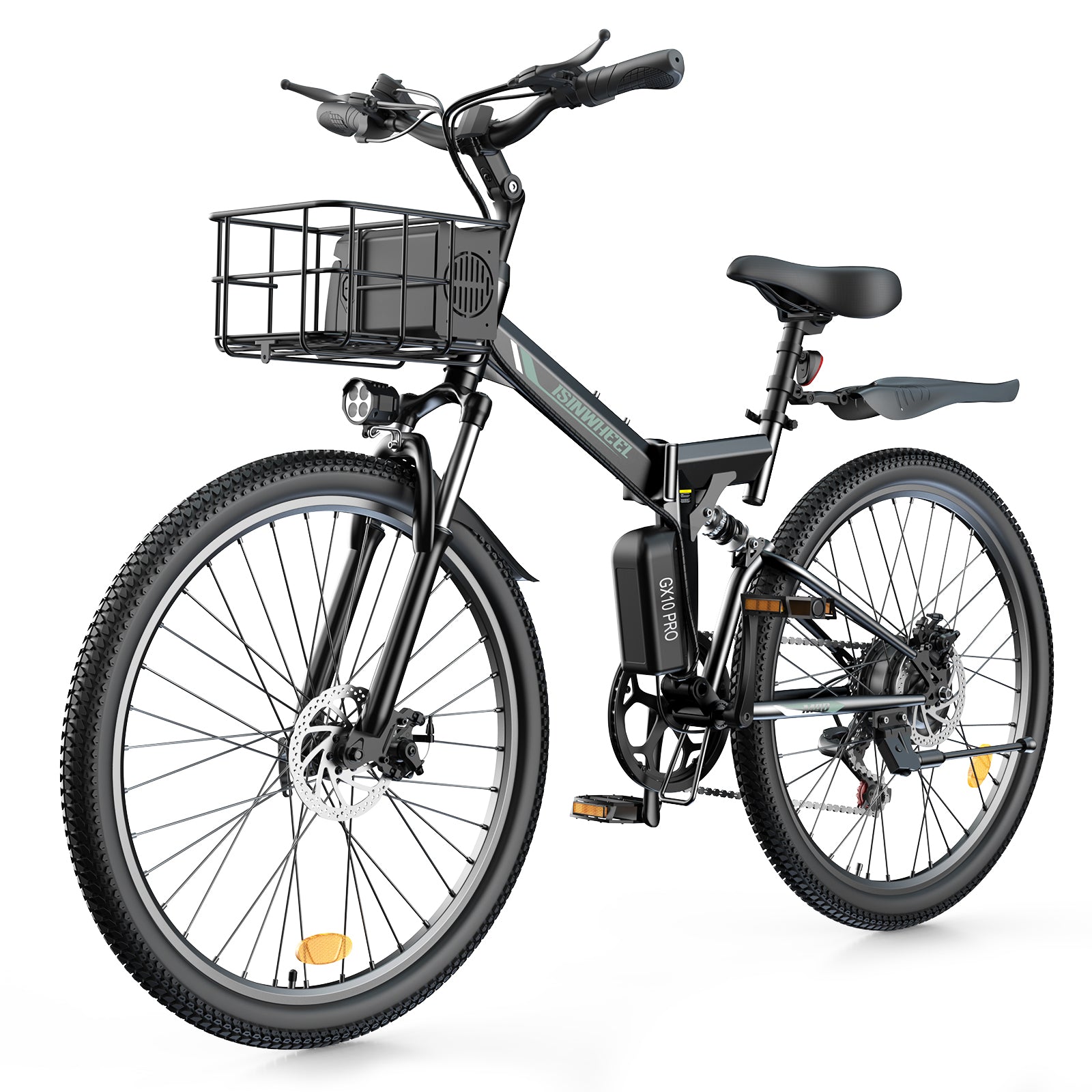 isinwheel M40 500W Folding Electric Bike with Basket
