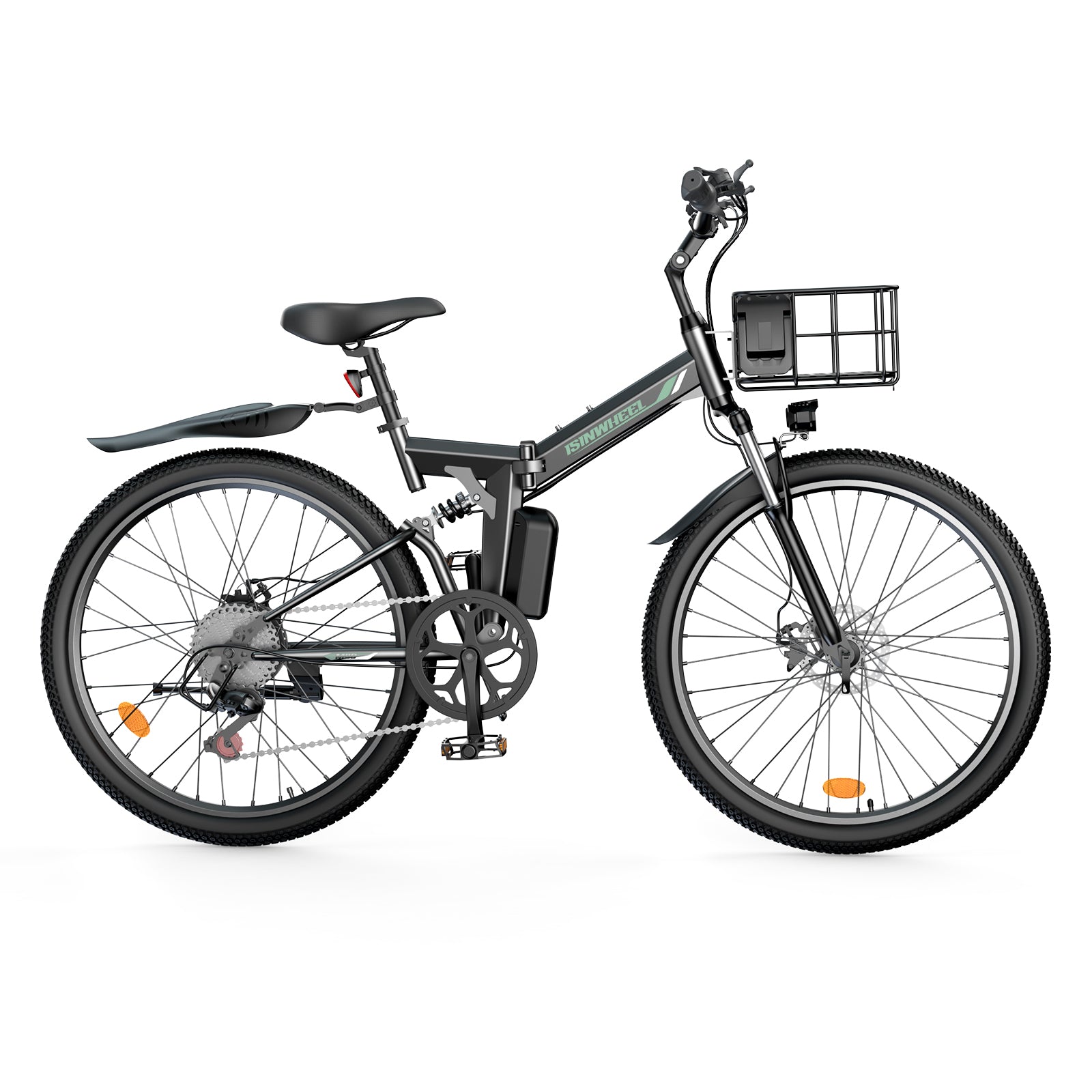 isinwheel M40 500W Folding Electric Bike with Basket