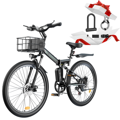 isinwheel M40 500W Folding Electric Bike with Basket