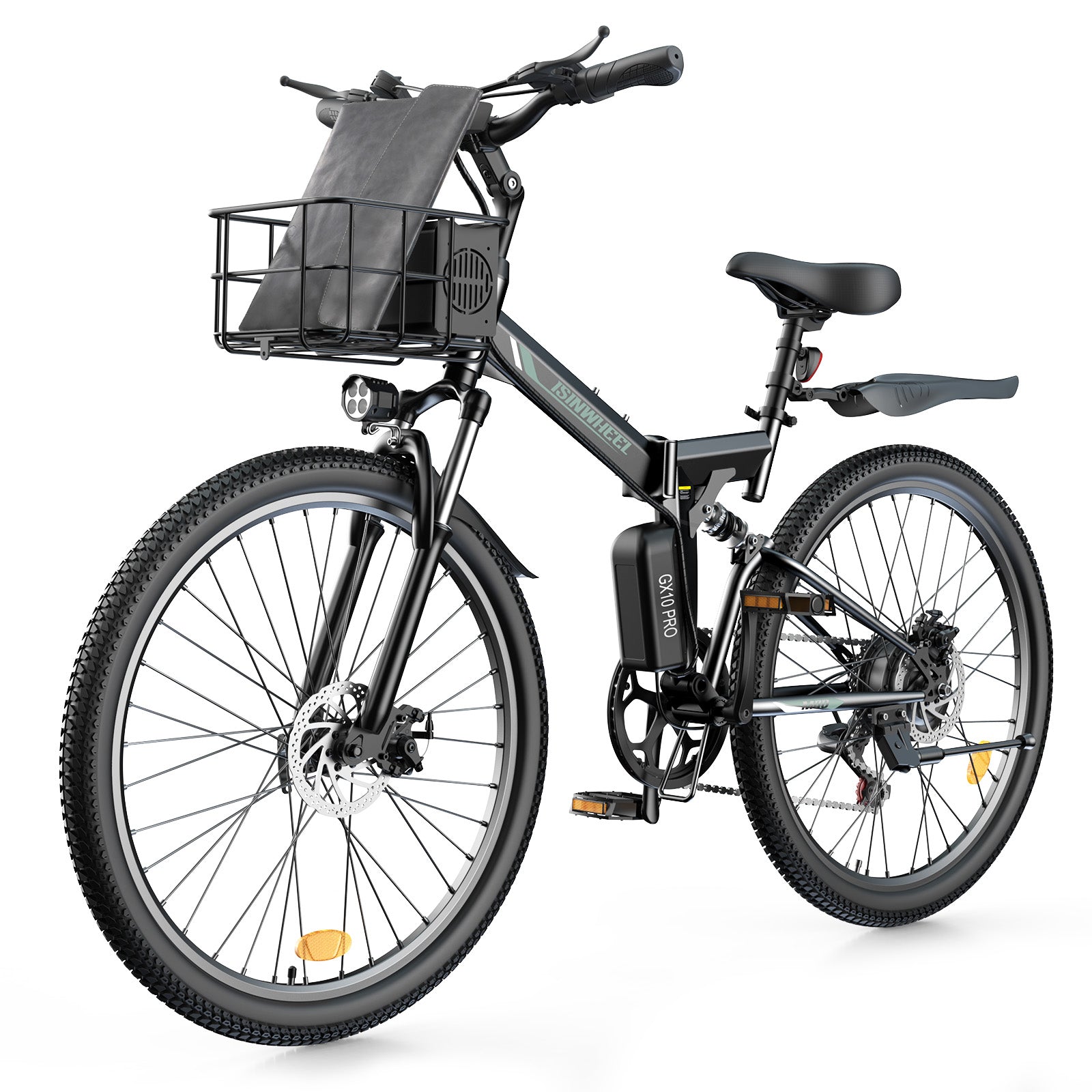 isinwheel M40 Folding Electric Bike with Basket