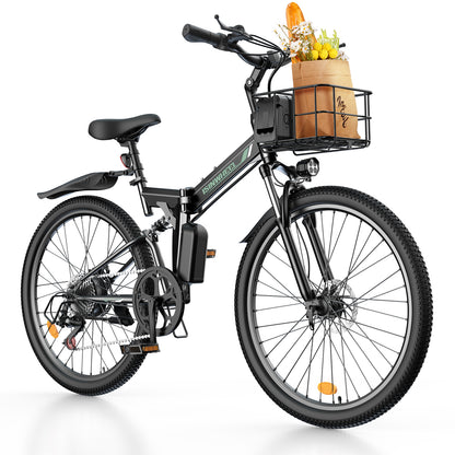 isinwheel M40 Folding Electric Bike with Basket